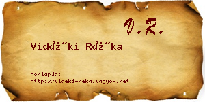 Vidéki Réka névjegykártya